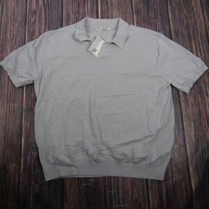 Collars & Co Sweater Mens 3XL Gray Short Sleeve Collared‎ Pullover Lightweight
